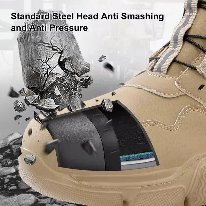 Damen Sicherheitsstiefel mit praktischem Drehverschluss in der Nahaufnahme