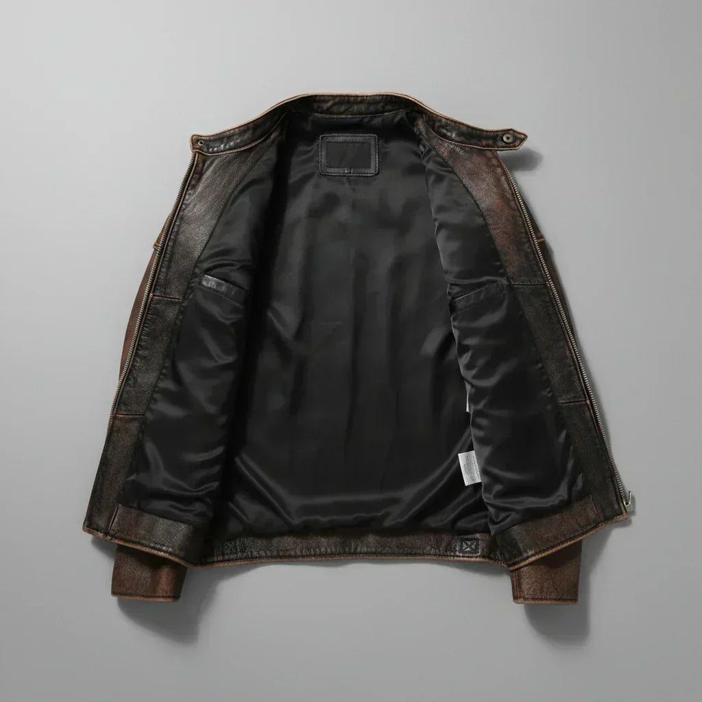 Robuste Herren Vintage Übergangsjacke in Braun, strapazierfähige und modische Oberbekleidung für kühle Tage.