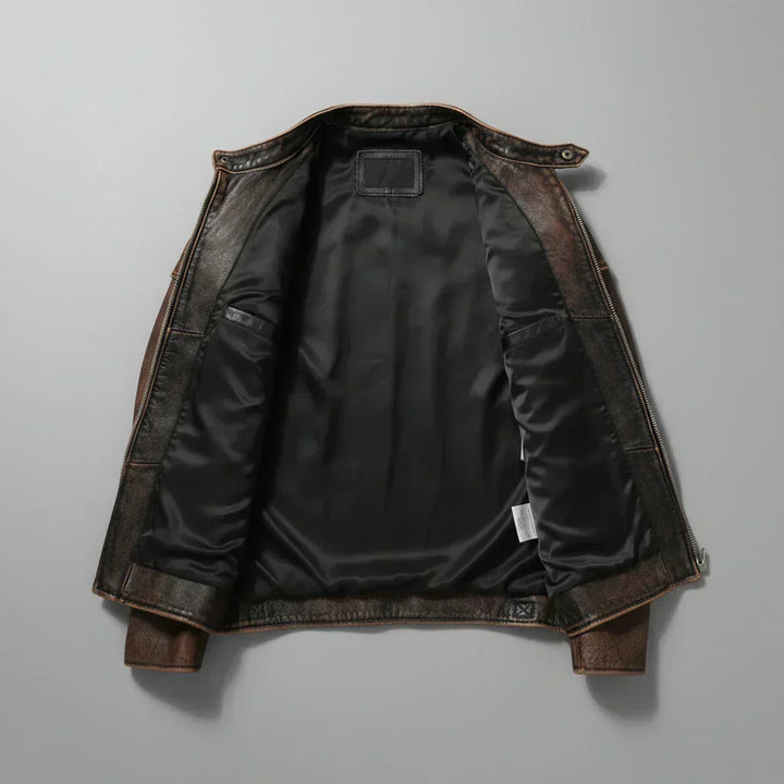 Robuste Herren Vintage Übergangsjacke in Braun, strapazierfähige und modische Oberbekleidung für kühle Tage.
