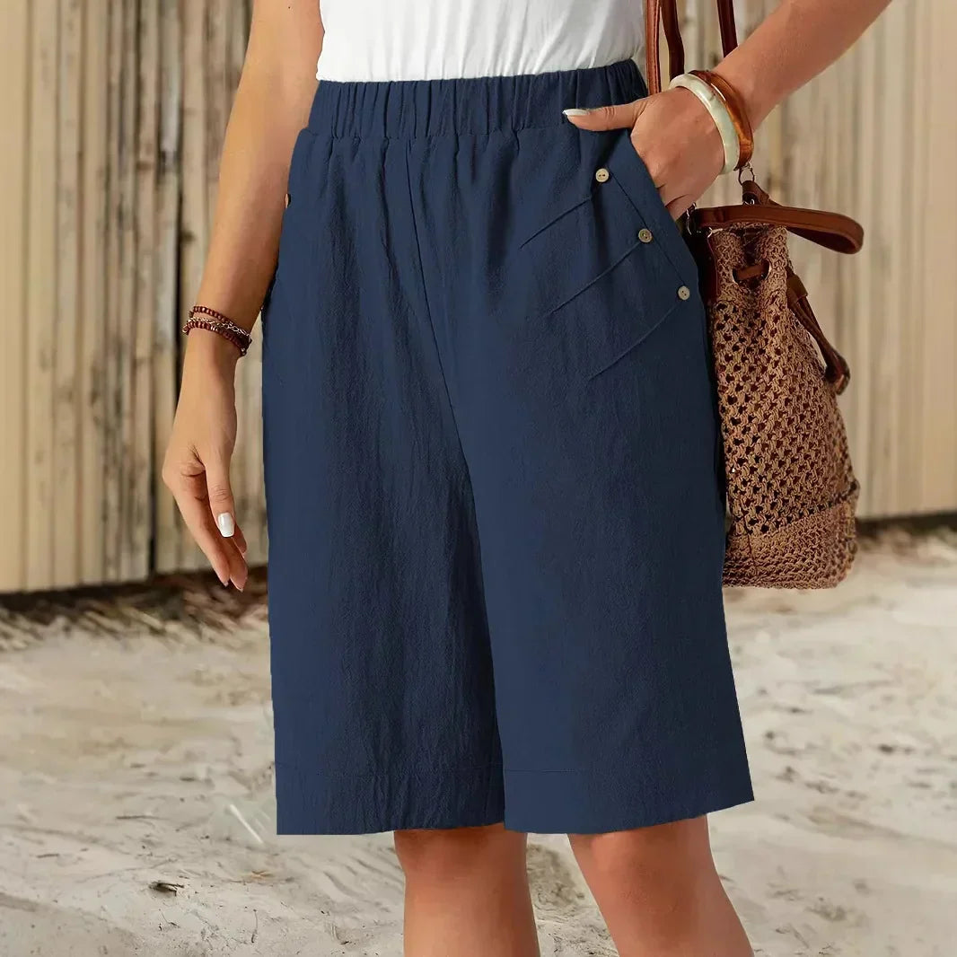 Damen Sommer Shorts in Navy mit weitem Schnitt