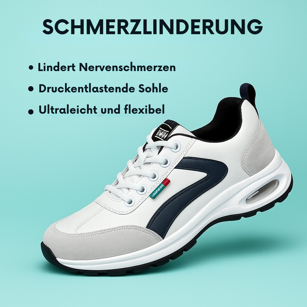 Alltagstauglicher Damenschuh: Atmungsaktiver, rutschfester Sneaker mit Komfortpassform und breiter Zehenbox.