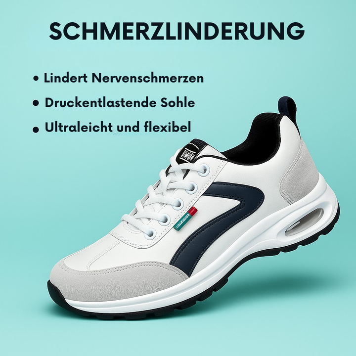 Alltagstauglicher Damenschuh: Atmungsaktiver, rutschfester Sneaker mit Komfortpassform und breiter Zehenbox.