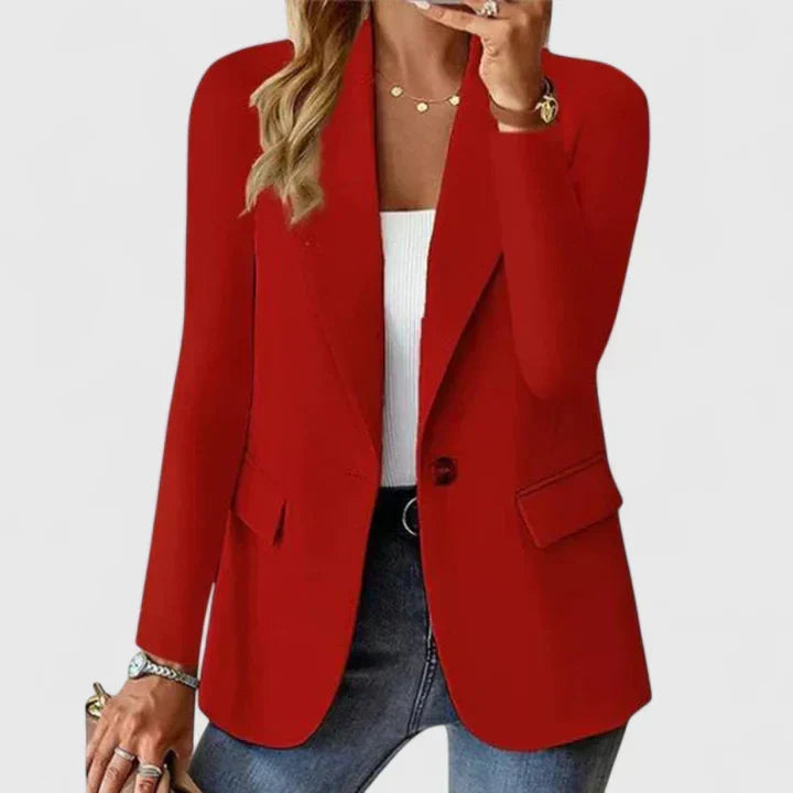 Klassischer Damenblazer für Business Outfits, eleganter Schnitt & komfortable Passform.