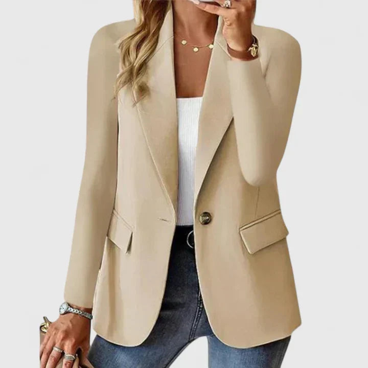 Hochwertiger Damenblazer in klassischem Design mit regulärer Passform für stilvolle Outfits.