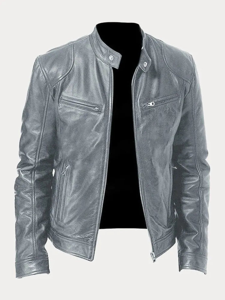 Schwarze Herrenjacke im Regular Fit mit stabilem Reißverschluss