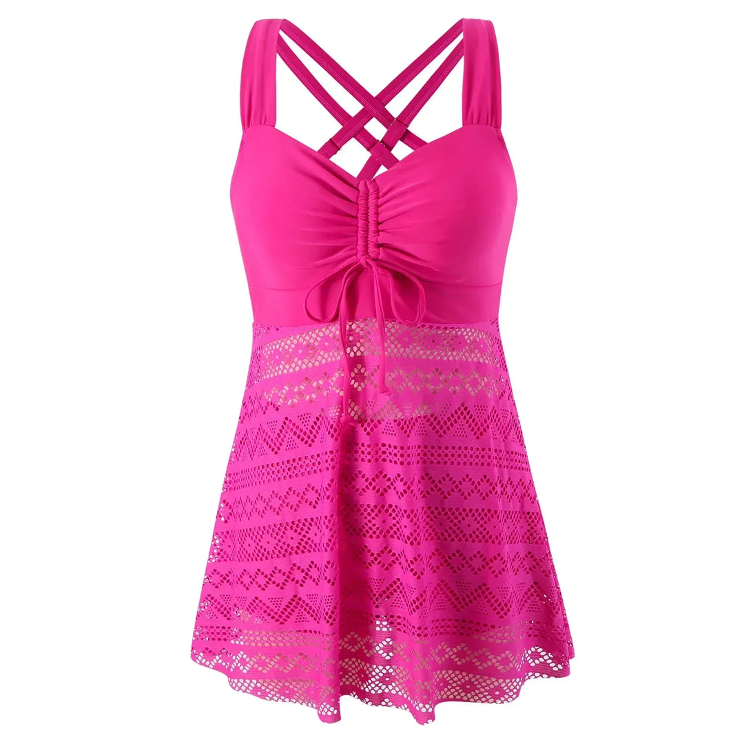 Gelber Damen Badeanzug mit elegantem Halter-Ausschnitt