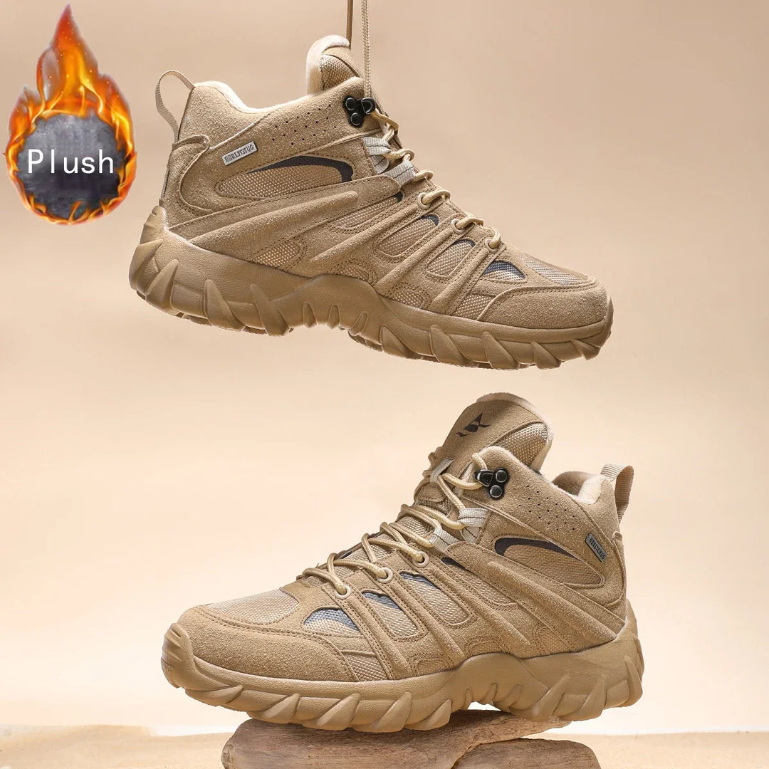 Khaki Trekking Schuhe für Herren, rutschfeste Sohle für Outdoor Abenteuer