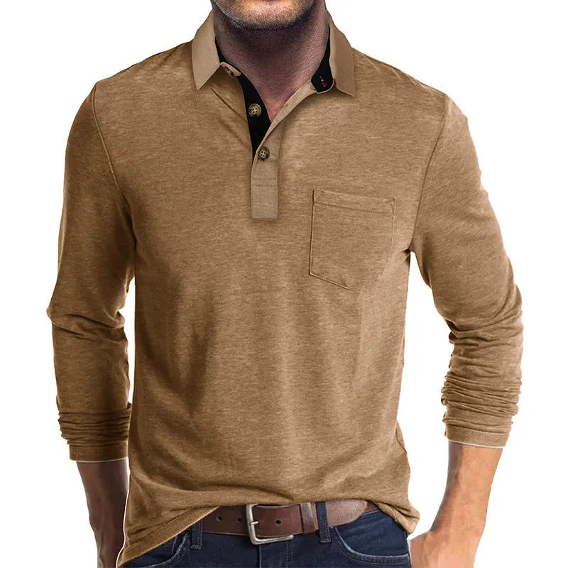 Herren Langarmshirt Detailansicht Kragen