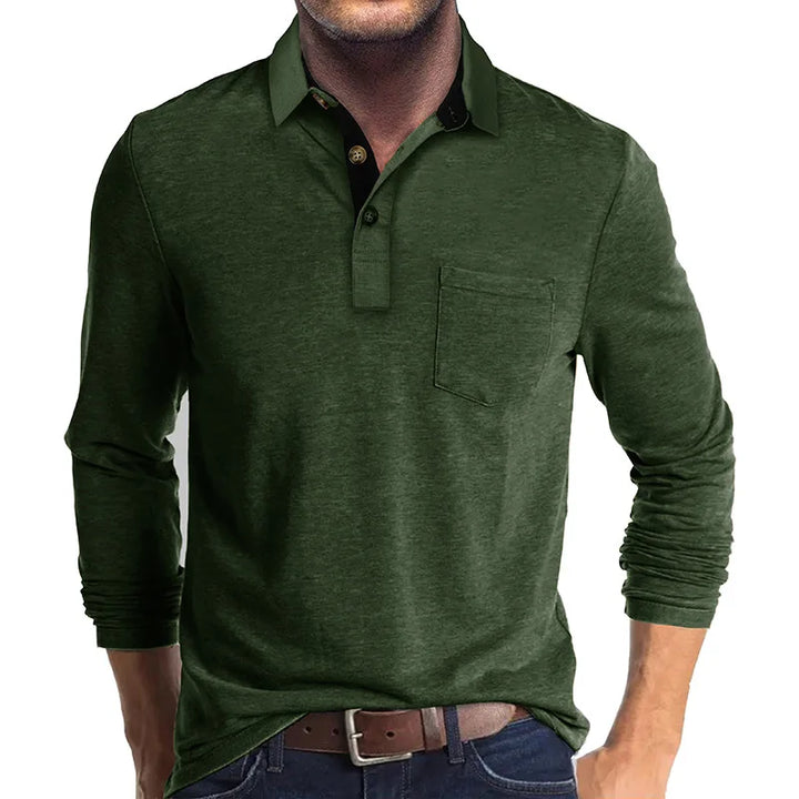 Herren Langarmshirt in Dunkelgrün