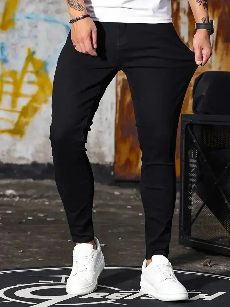 Bequeme Herren Slim Fit Jeans in klassischem Blau mit hohem Stretch-Anteil