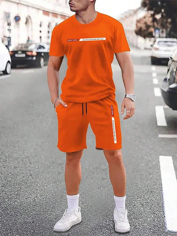 Sportlicher Style: Herren Kurzarm Sommer Set in Türkis