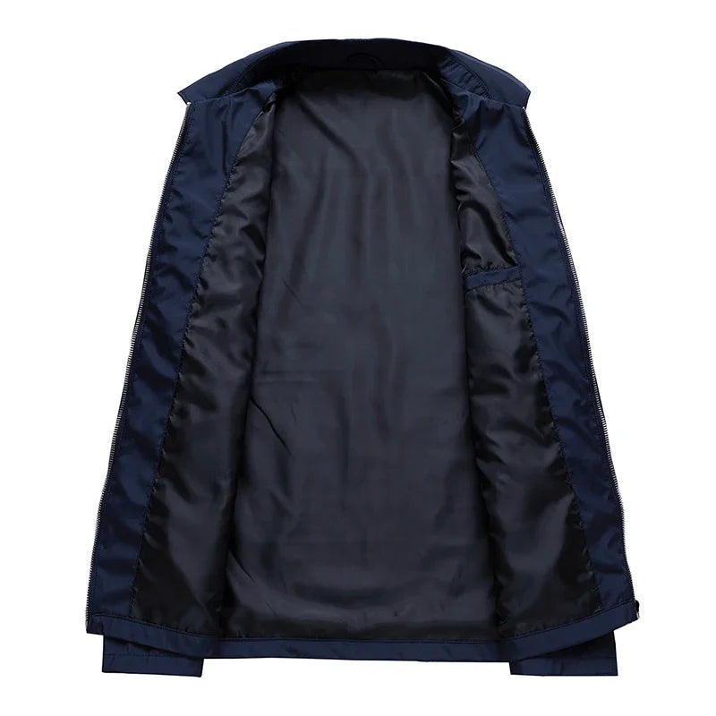 Blaue Slim Fit Herrenjacke im Business Casual Stil als leichte Übergangsjacke