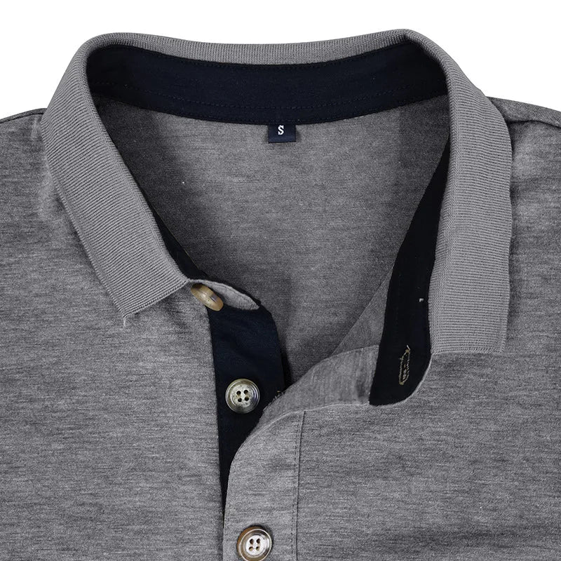 Modisches Herren Langarmshirt mit Knopfleiste für den Alltag