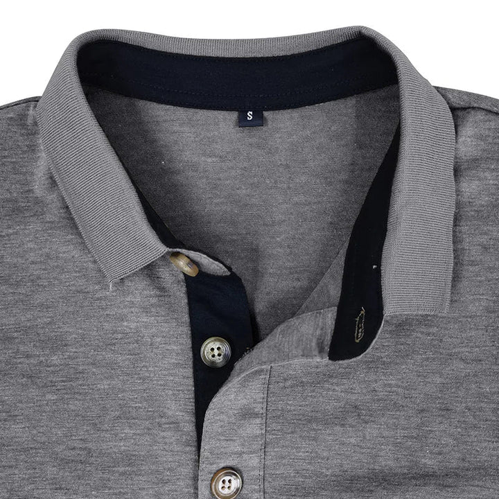 Modisches Herren Langarmshirt mit Knopfleiste für den Alltag