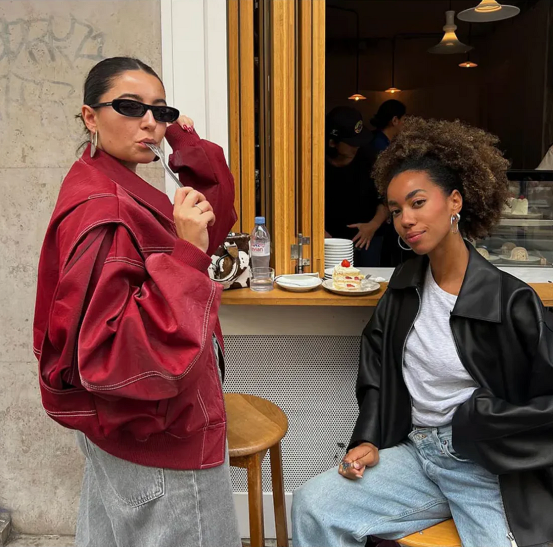 Damen Oversize Rote Jacke - Trendfarbe