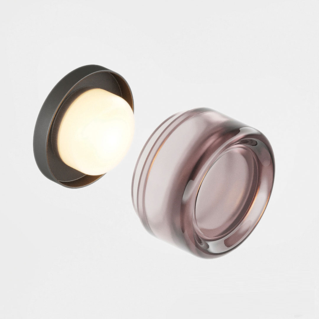 Moderne Dimple Sconce Wandlampe aus Acryl und Aluminium