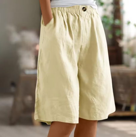 Damen Sommerhose in Beige mit lockerer Passform