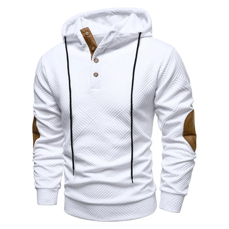 Moderner Herren Kapuzenpullover, Langarm und bequem, der ideale Begleiter für kühle Tage.