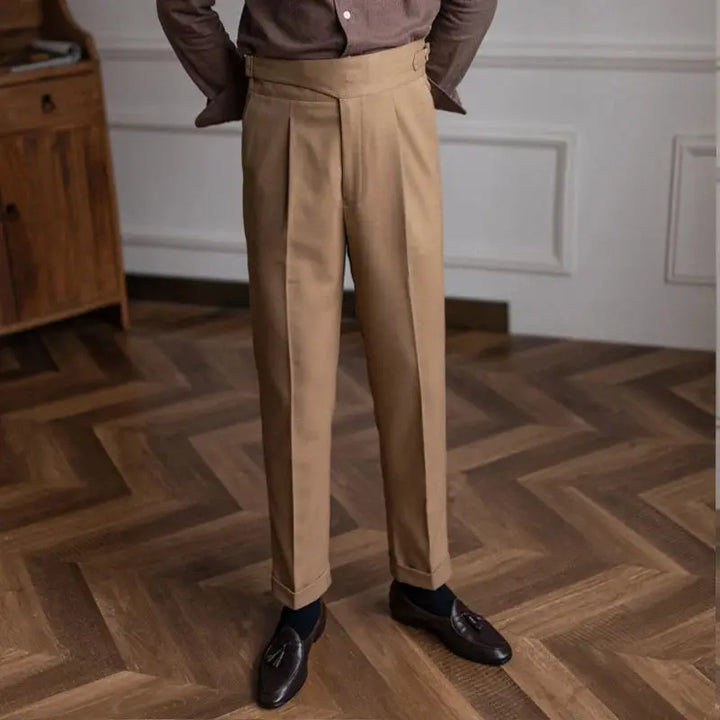 Klassische Herrenhose mit feiner Textur, elegante Retro Anzughose für Herren