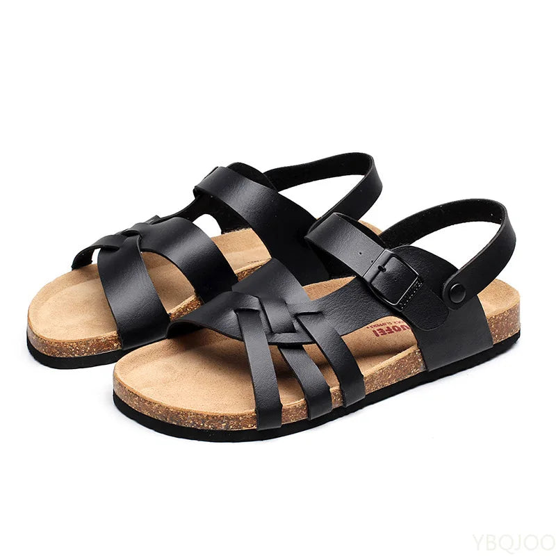 Seitliche Ansicht der Damen Sandalen mit deutlicher Fußgewölbestütze. Ergonomische Schuhe für Fußgesundheit.