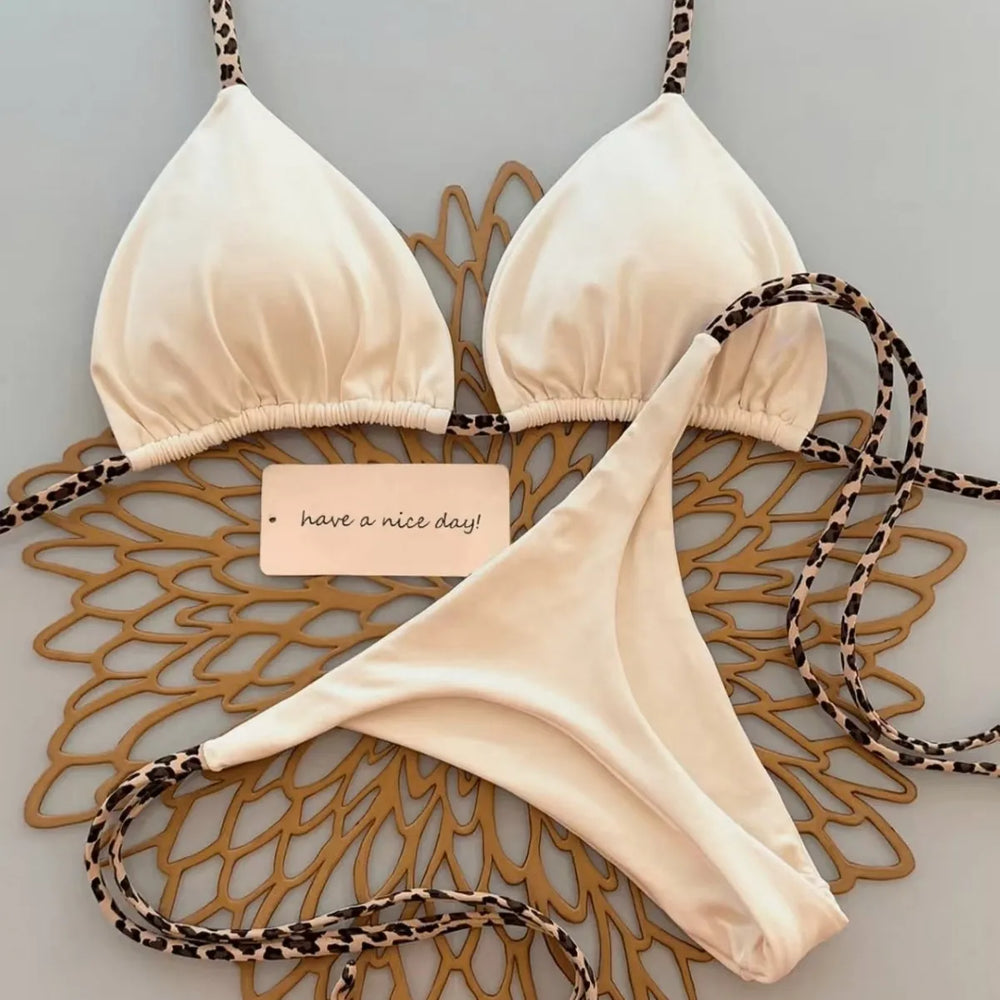Leopardenmuster Bikini-Oberteil: Stylisches Top für Damen, Fashion Beachwear, ideal für Pool & Schwimmen.