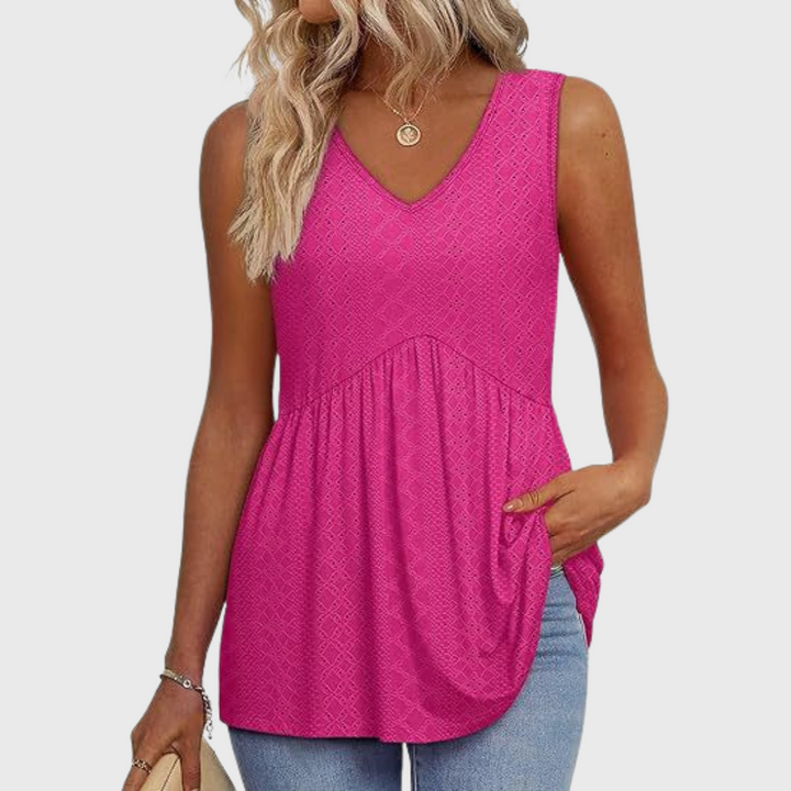 Freizeitkleidung für Damen: leichtes Oberteil mit Peplum Saum