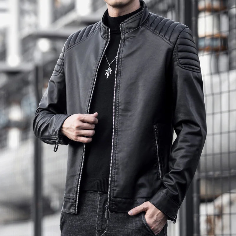 Modische blaue Slim Fit Herrenmode Jacke mit hochwertigem Reißverschluss