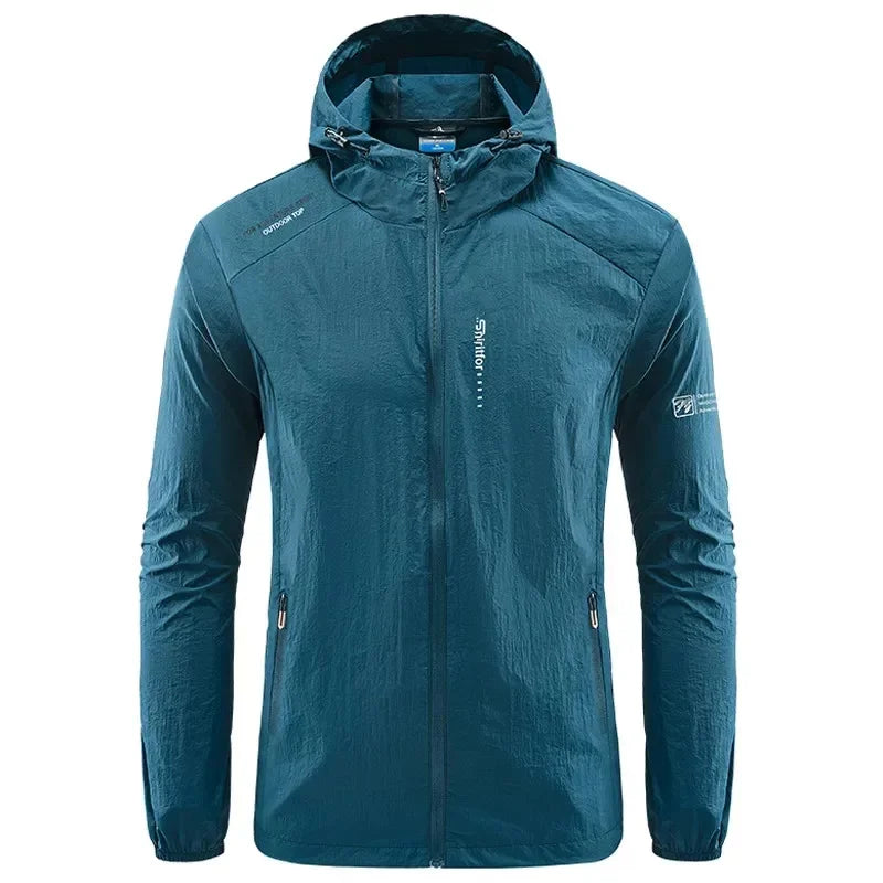 Dunkelblaue Outdoorjacke für Herren mit Taschen