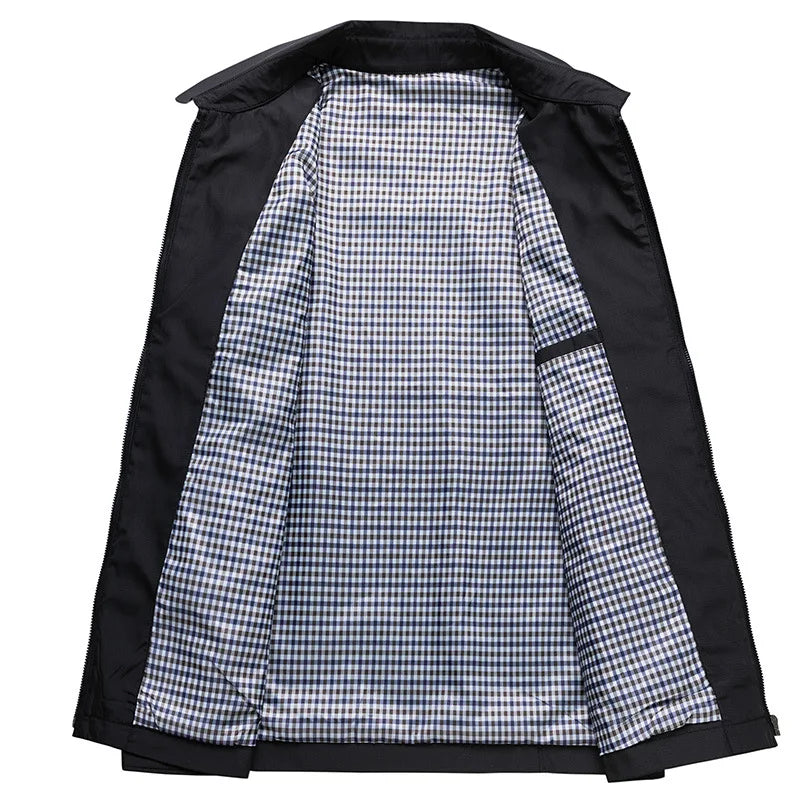 Moderne Herrenjacke mit Reißverschluss und Taschen für die Freizeit