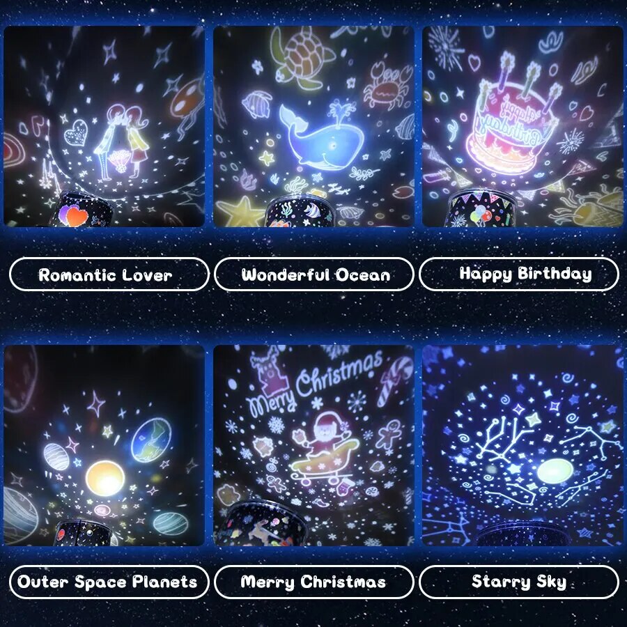 Nachtlicht für Kinder - Sternenhimmel Projektor Tischlampe