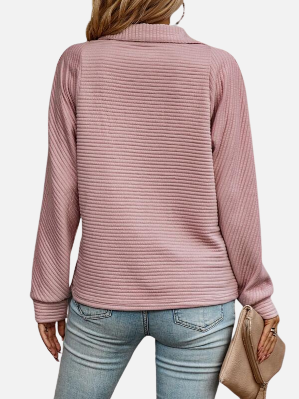 Half-Zip Pullover in verschiedenen Farben (Rosa, Weiss, Grau, Schwarz, Dunkelrot, Dunkelblau)