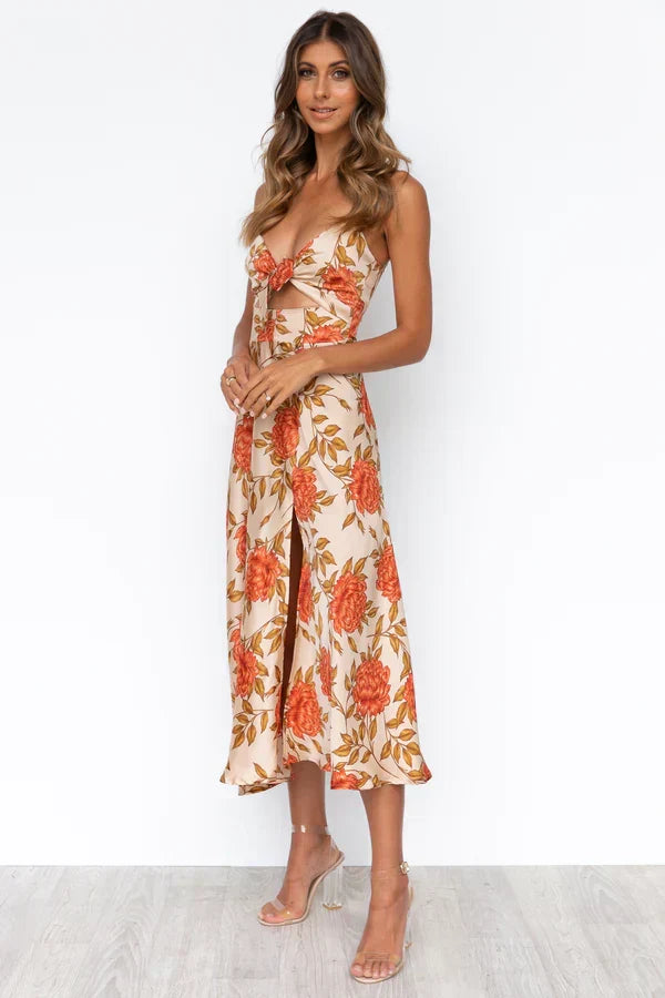 Elegantes Sommerkleid für Damen mit floralem Print und floralem Muster
