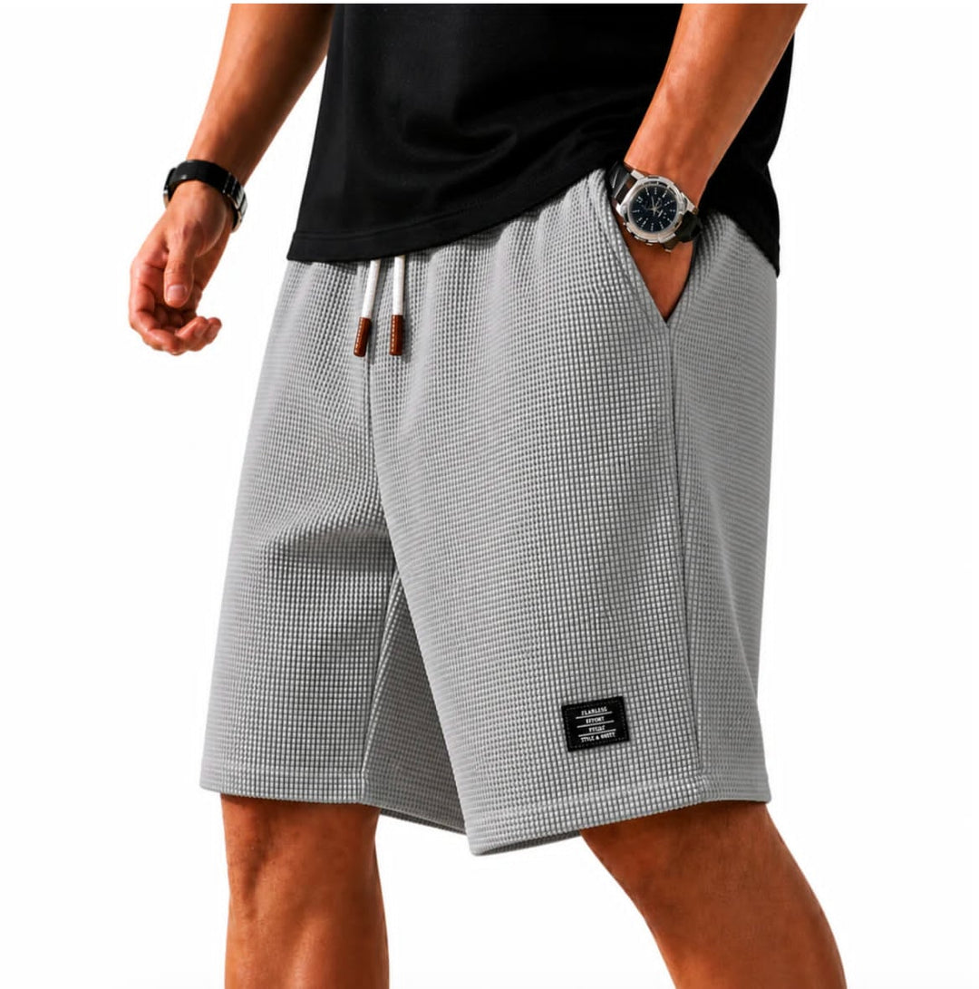 Herren Waffel Bermuda Shorts Mason, bequeme, elegante Sommerhose aus leichtem Stoff für entspannte Tage.