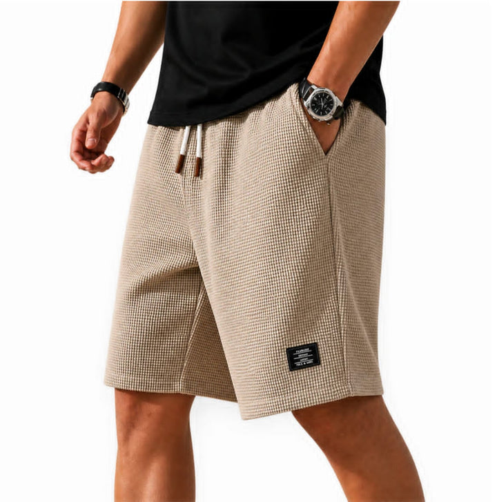 Stilvolle Herren Waffel Bermuda Shorts Mason, atmungsaktiver Waffelstoff für ultimativen Sommerkomfort und Freizeit.