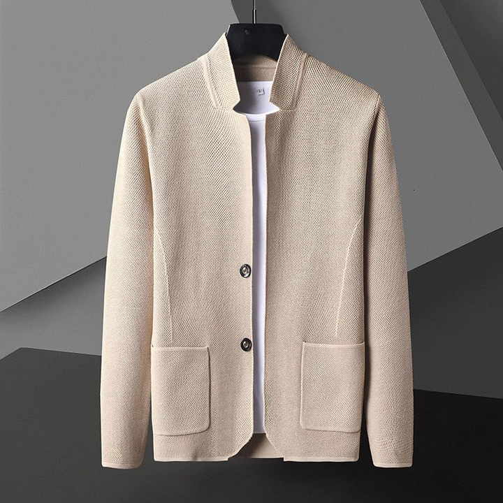 Khaki Herren Strickjacke mit Knöpfen