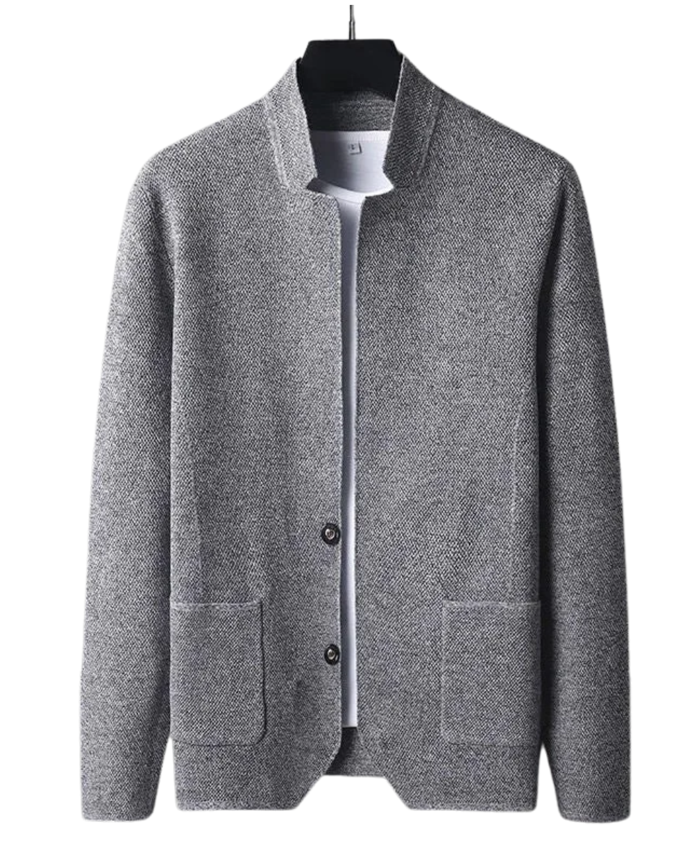 Grau pastell Herren Strickjacke Regular Fit