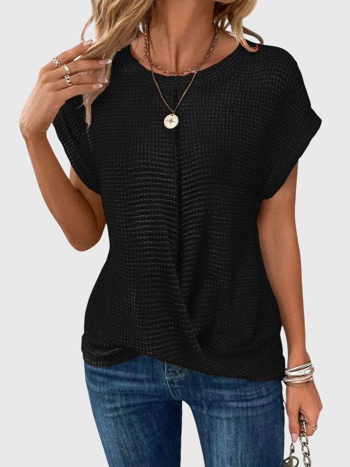 Damenmode Trend: Bequeme Bluse Pia mit Rundhalsausschnitt im Detail