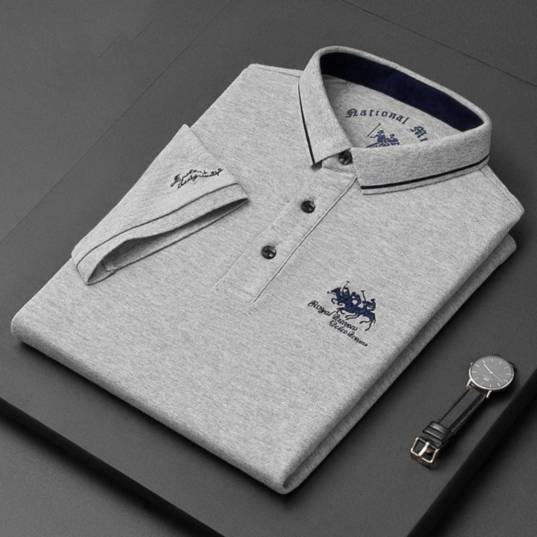 Formstabiles Luxus Polo-Shirt für Herren. Atmungsaktiv & bequem für warme Tage. Perfekt für Büro & Freizeit.