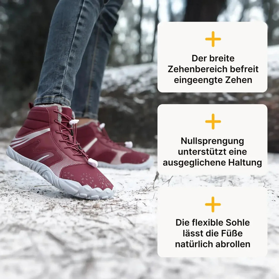 Innenfutter der warmen Barfußschuhe, weich & isolierend. Gemütliche Winterschuhe für kalte Füße.