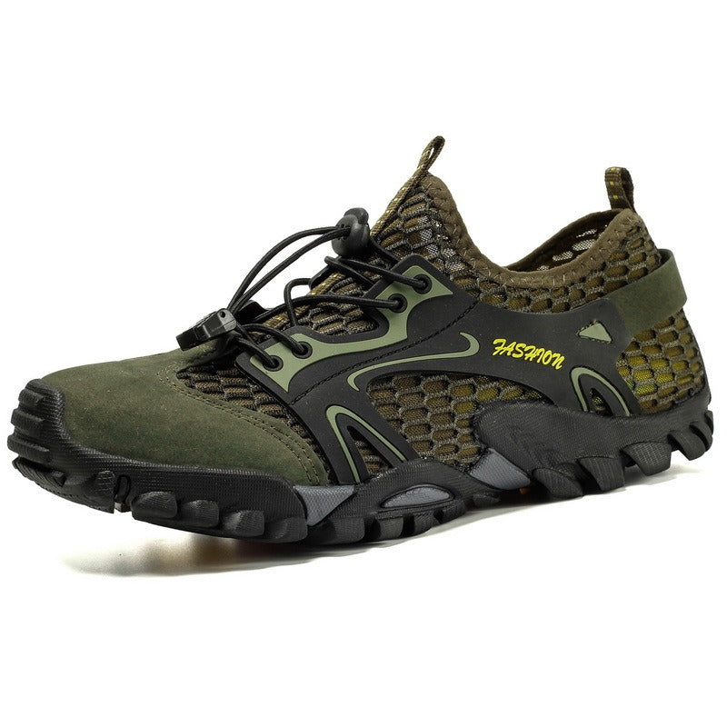 Armeegrüne Trekking-Halbschuhe mit ergonomischer Unterstützung für sportliche Aktivitäten