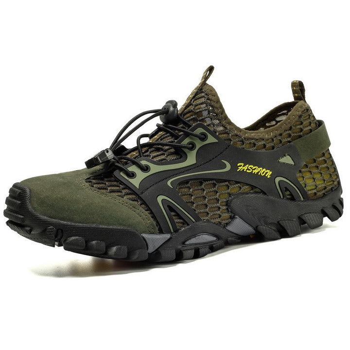 Armeegrüne Trekking-Halbschuhe mit ergonomischer Unterstützung für sportliche Aktivitäten