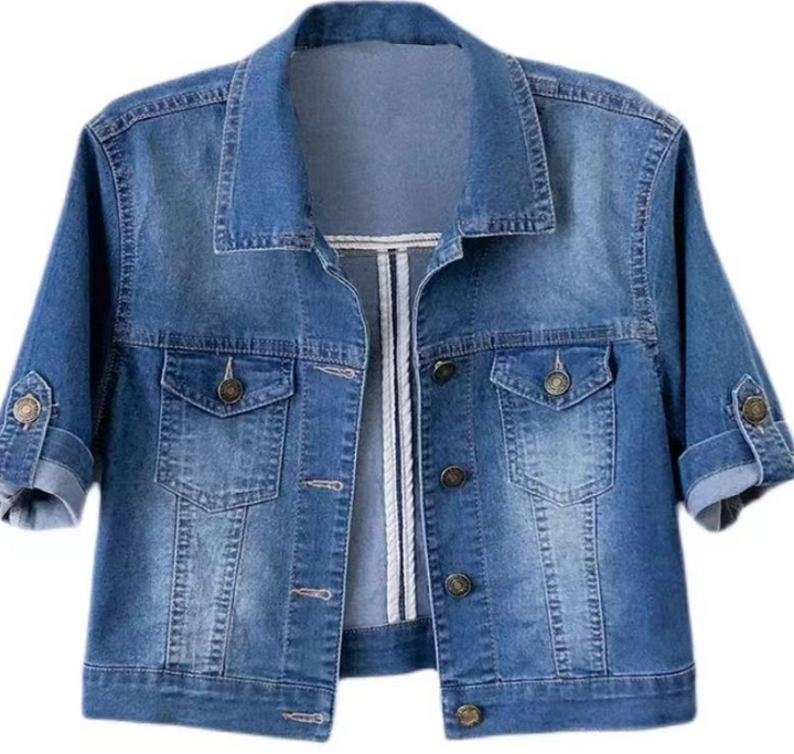 Damen Jeansjacke mit Kurzen Ärmeln