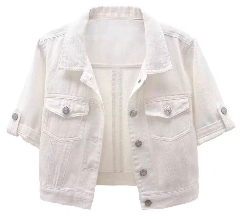 Damen Jeansjacke mit Kurzen Ärmeln