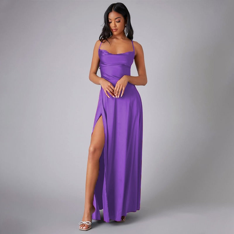 Langes Abendkleid, elegantes Damenkleid mit Beinschlitz, ideal für formelle Feiern und Gala.
