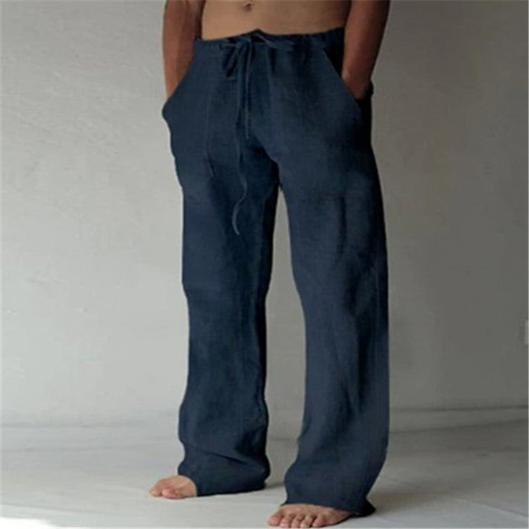 Bequeme Herren Freizeithose für den Sommer, locker sitzend, gerades Bein, Kordelzug, ideal für entspannte Tage.