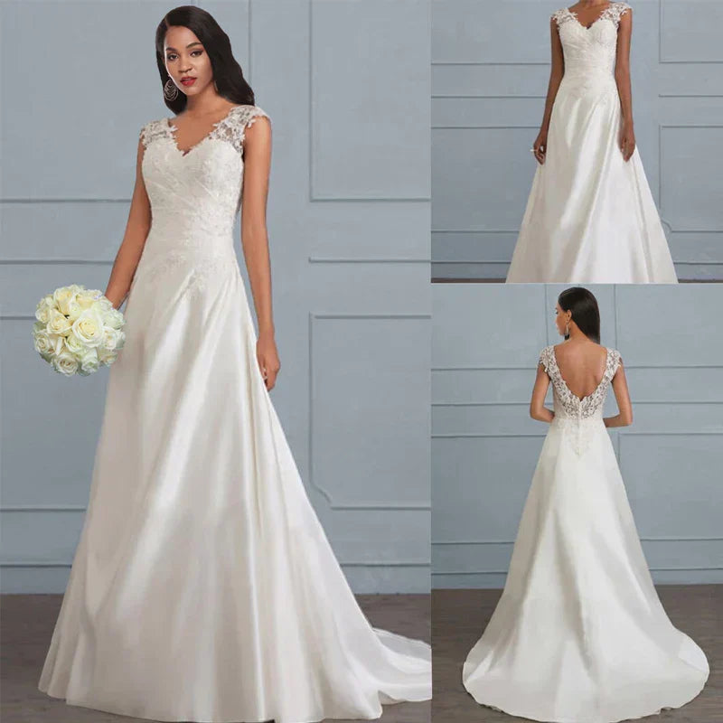 Damen Brautkleid aus Spitze, Weiß, Elegantes Design