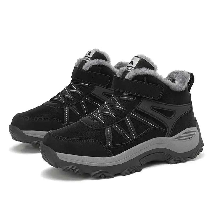 Damen Winter-Klettschuh, warm gefüttert und rutschfest. Ideal für kalte Tage und Schnee.