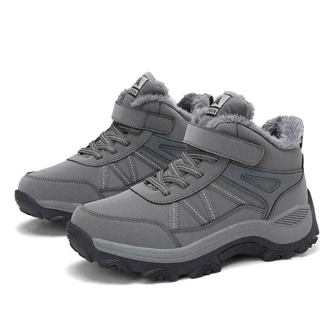 Modische Damen-Winterschuhe mit Klettverschluss. Warm gefüttert und wasserabweisend für Outdoor-Abenteuer.