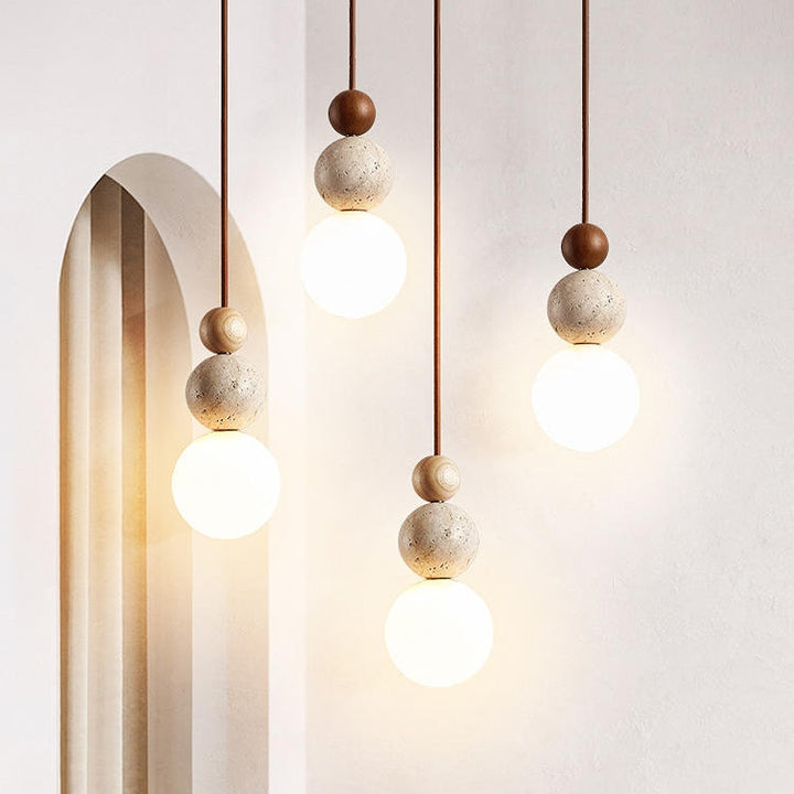 Moderne Travertin Pendelleuchte für Esszimmer