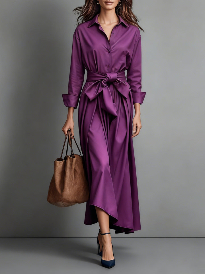 Damen Maxikleid in Lila mit fliessender Silhouette und elegantem Schnitt